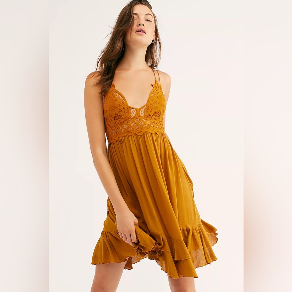 Free People One Adella Slip - Mustard